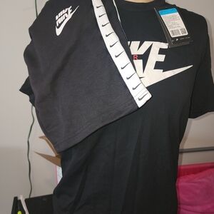 Nike Black Logo Tee with Matching Shorts